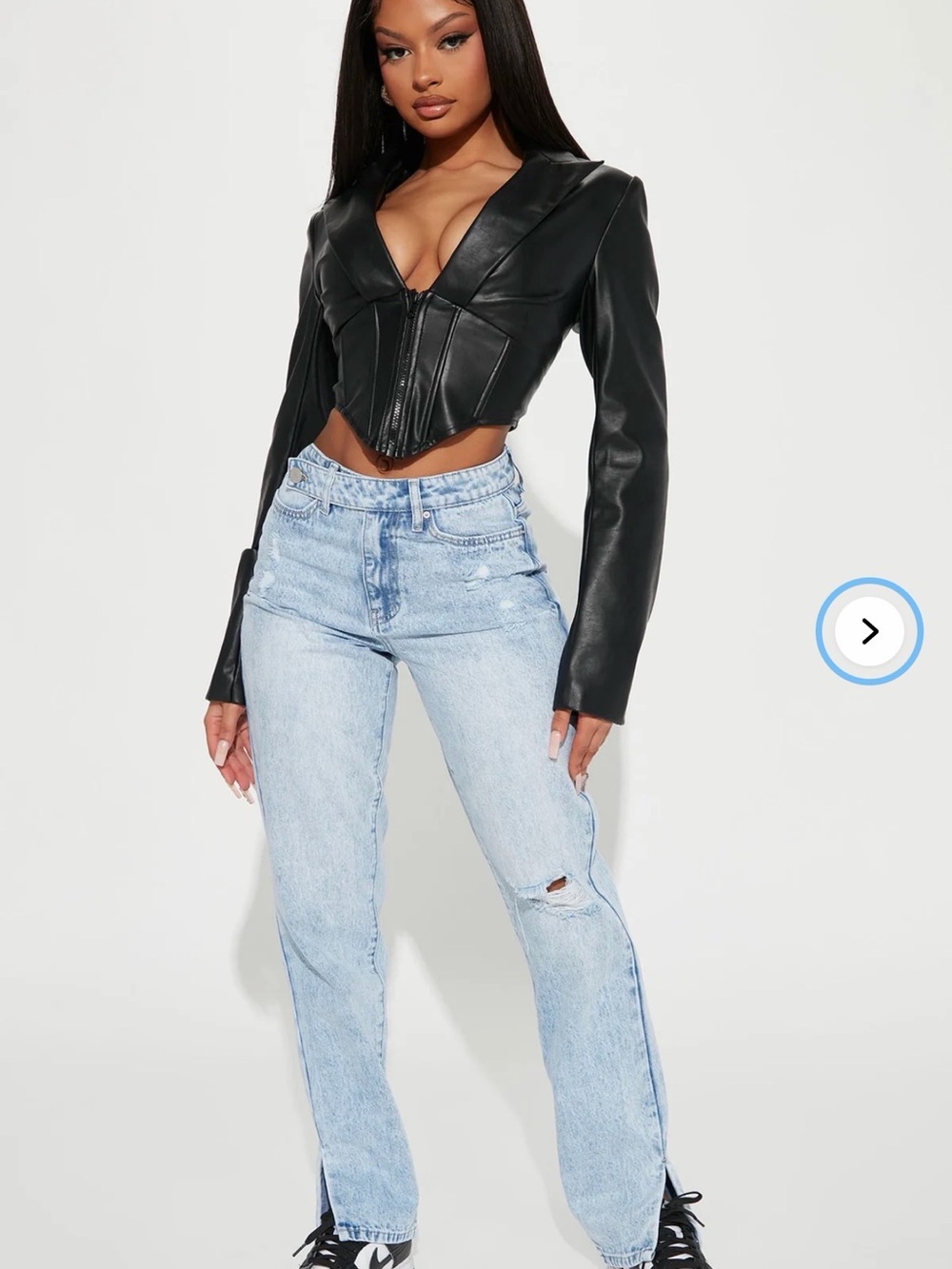 Fashion Nova Light Blue Wash Straight Leg Jeans